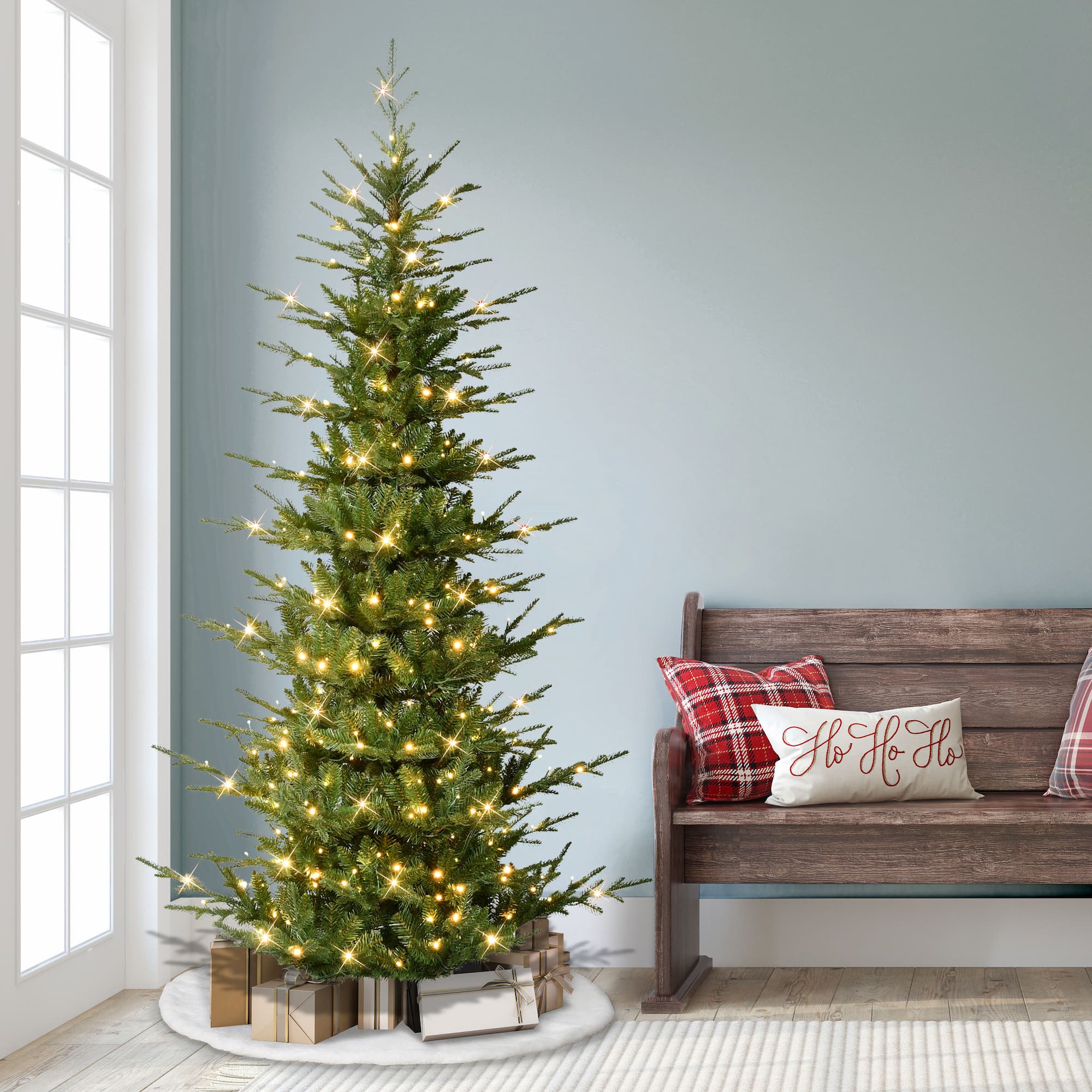 7.5ft. Pre-Lit Hillside Spruce Artificial Christmas Tree, Warm White LED Lights